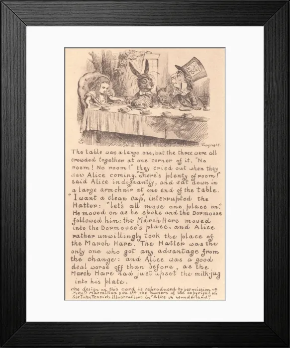 Framed Print : Tea party. Fuller and Richard - The Wonderland Postcards - Seven Designs Date: 1910 Framed Print : Tea party. Fuller and Richard - The Wonderland Postcards - Seven Designs Date: 1910