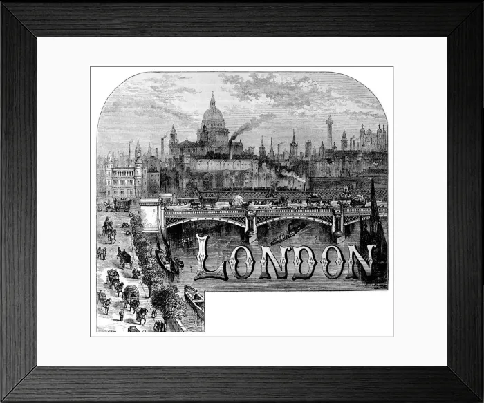 Framed Print : London. View across the City of London highlighting St Pauls Cathedral. Date: 19th century Framed Print : London. View across the City of London highlighting St Pauls Cathedral. Date: 19th century