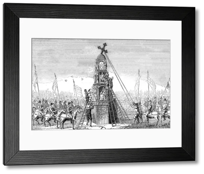 Framed Print : Cheapside Cross demolition Framed Print : Cheapside Cross demolition