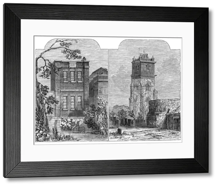 Framed Print : Miltons house & burial place Framed Print : Miltons house & burial place
