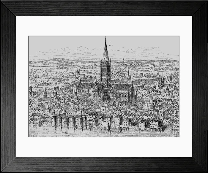 Framed Print : St Pauls. Illustration of the streets and properties surrounding St Pauls Framed Print : St Pauls. Illustration of the streets and properties surrounding St Pauls