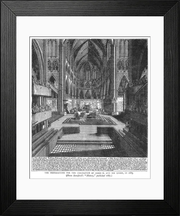 Framed Print : James II. View depicting the preparations for the coronation of James II Framed Print : James II. View depicting the preparations for the coronation of James II