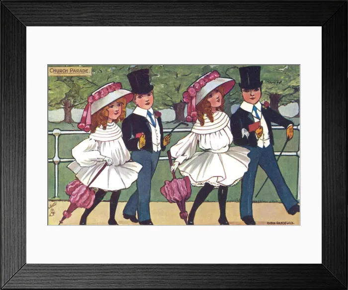 Framed Print : Edwardian Children Framed Print : Edwardian Children