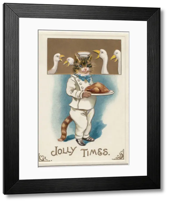 Framed Print : Cat & Roast Turkey Framed Print : Cat & Roast Turkey