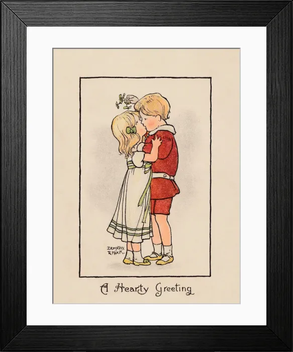 Framed Print : Young couple kissing Framed Print : Young couple kissing