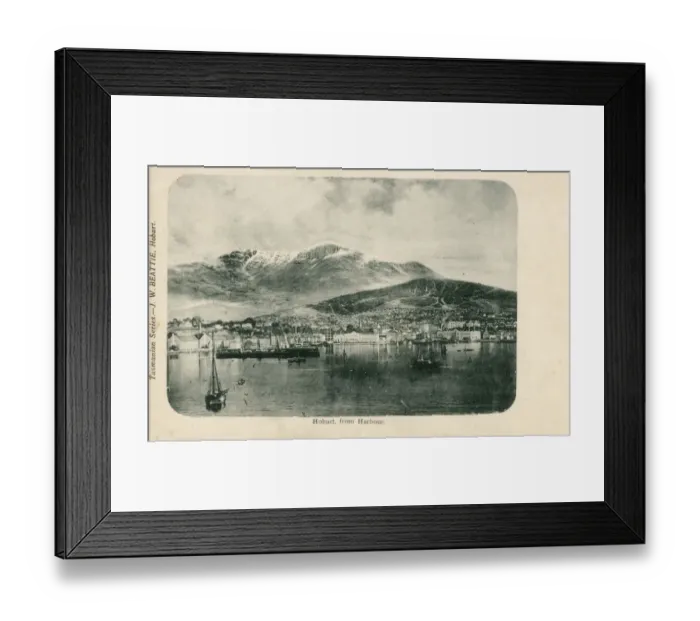 Framed Print : Hobart, Tasmania, Australia - view from the harbour. Date: circa 1910s Framed Print : Hobart, Tasmania, Australia - view from the harbour. Date: circa 1910s