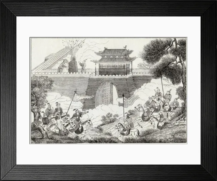 Framed Print : Chinese Emperor Wu Wang creates loud explosions Framed Print : Chinese Emperor Wu Wang creates loud explosions