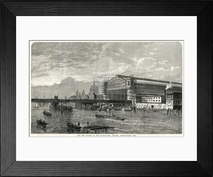 Framed Print : Building Cannon Street Station, London 1866 Framed Print : Building Cannon Street Station, London 1866