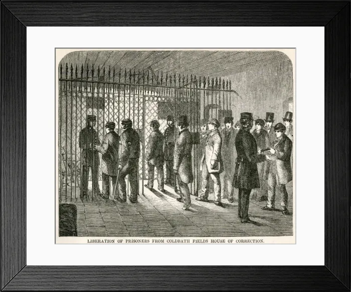Framed Print : Liberation of prisoners from Coldbath Fields 1862 Framed Print : Liberation of prisoners from Coldbath Fields 1862