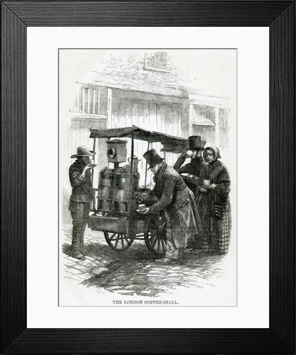 Framed Print : London coffee-stall 1850s Framed Print : London coffee-stall 1850s