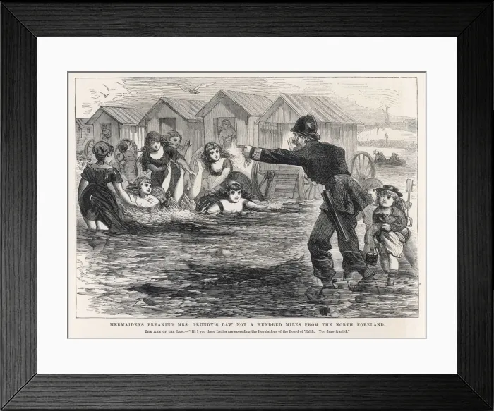 Framed Print : Ladies bathing at Margate, Kent Framed Print : Ladies bathing at Margate, Kent