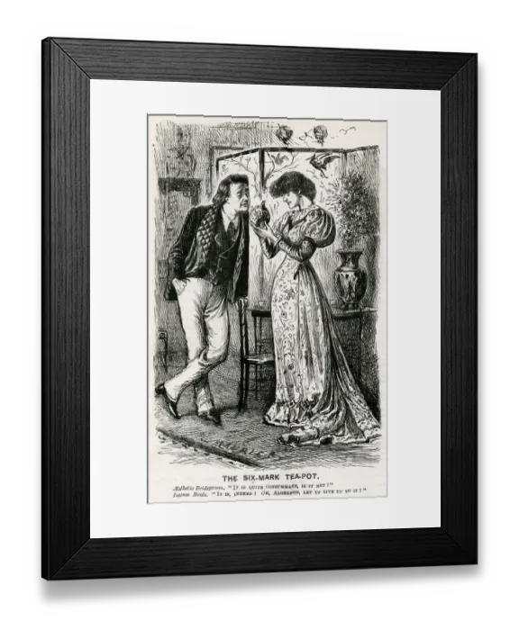 Framed Print : Cartoon, The Six-Mark Tea-Pot (Aestheticism) Framed Print : Cartoon, The Six-Mark Tea-Pot (Aestheticism)