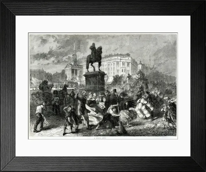 Framed Print : Trafalgar Square 1865 Framed Print : Trafalgar Square 1865