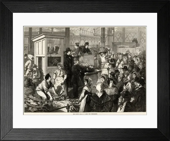 Framed Print : Lenten season in Paris: The Fish-market 1875 Framed Print : Lenten season in Paris: The Fish-market 1875