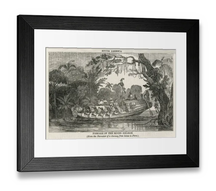 Framed Print : On the Amazon River c. 1825 Framed Print : On the Amazon River c. 1825