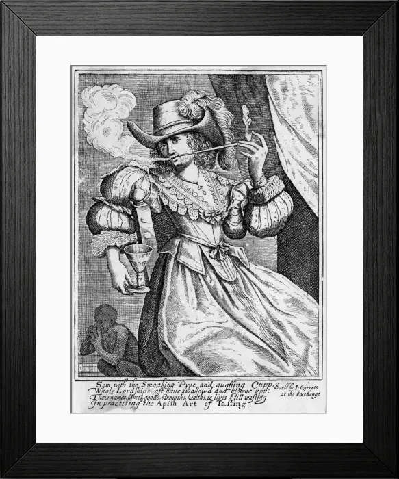 Framed Print : Woman smoking pipe Framed Print : Woman smoking pipe