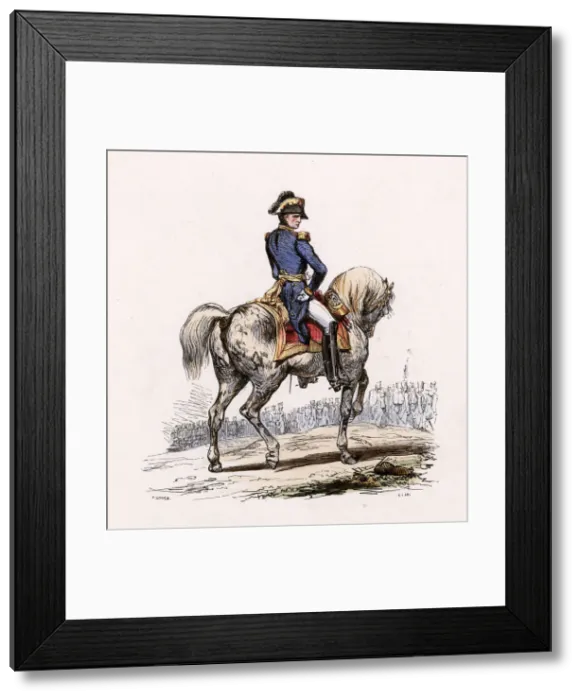 Framed Print : French Lieutenant General soldier on his horse Framed Print : French Lieutenant General soldier on his horse