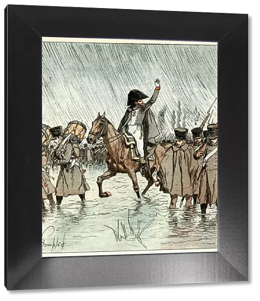 French troops marching in the rain