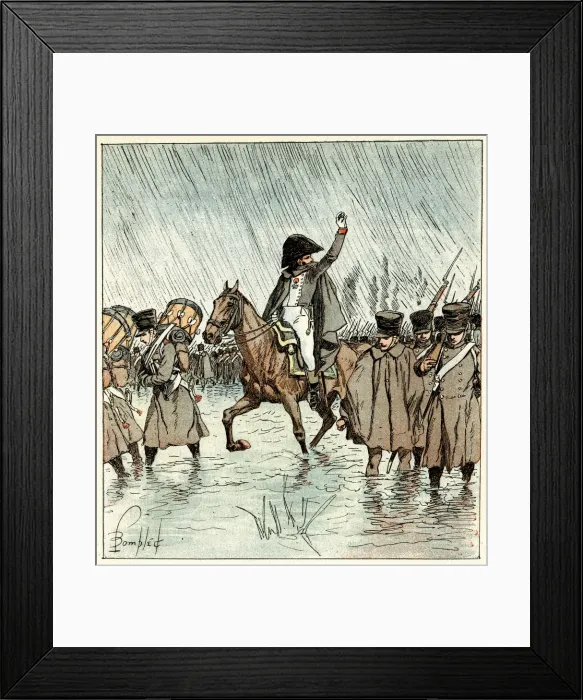 Framed Print : French troops marching in the rain Framed Print : French troops marching in the rain