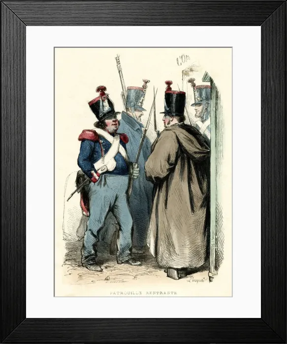 Framed Print : French National Guard returning from patrol