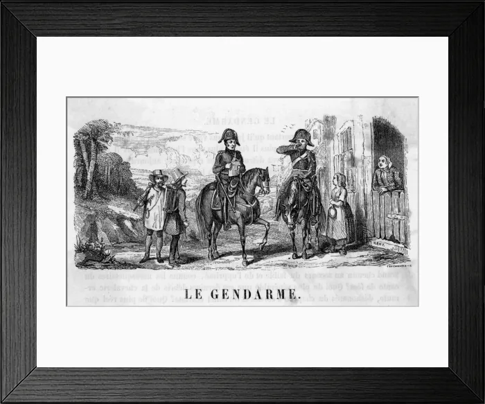 Framed Print : Gendarmes / Police in a french village Framed Print : Gendarmes / Police in a french village