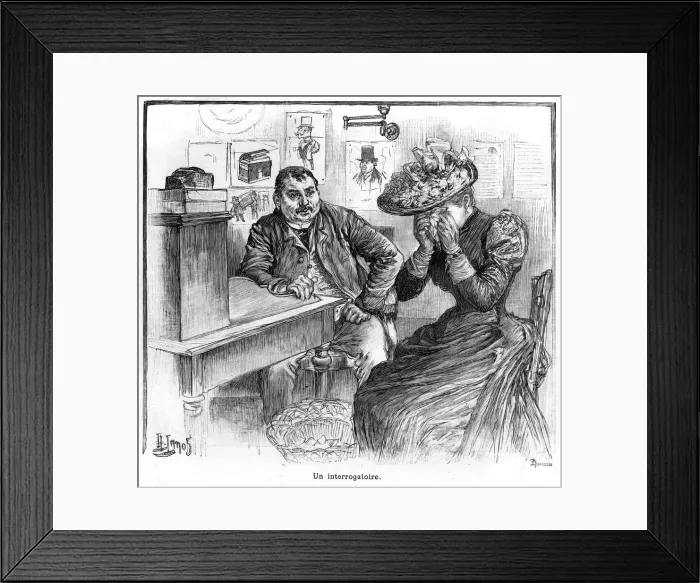 Framed Print : French police interrogating a suspect Framed Print : French police interrogating a suspect