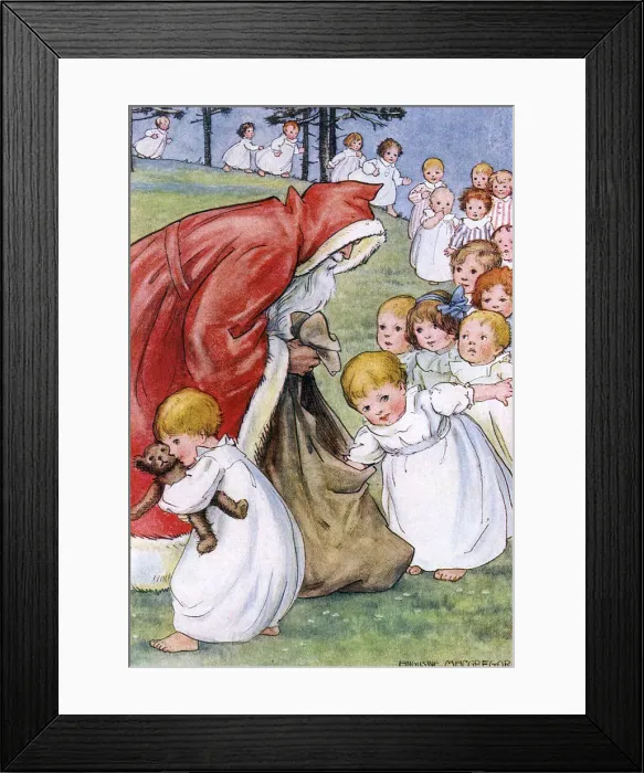 Framed Print : Father Christmas delivering Xmas presents Framed Print : Father Christmas delivering Xmas presents