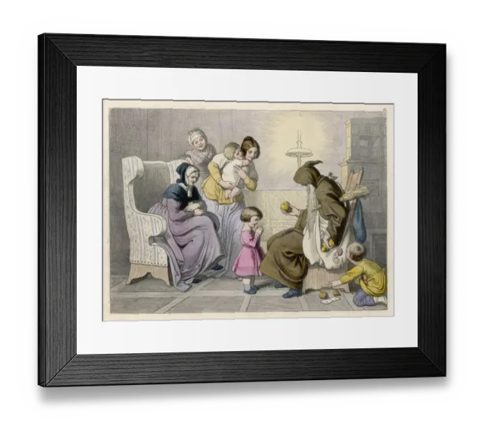 Framed Print : Father Christmas with children Framed Print : Father Christmas with children