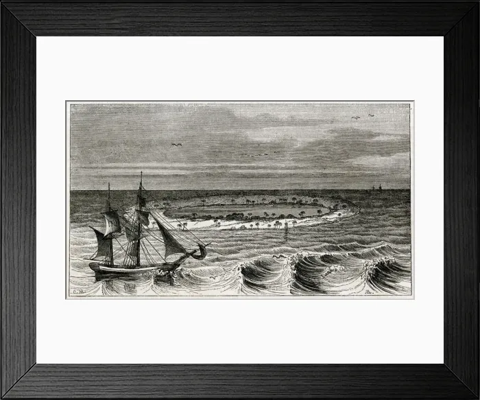 Framed Print : Captain Beechey at Coral Atoll Framed Print : Captain Beechey at Coral Atoll