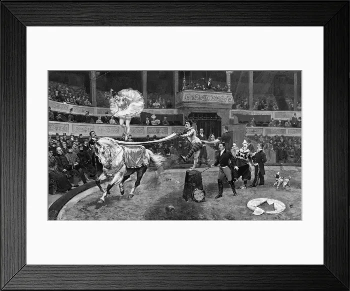 Framed Print : Horseback dancer at a circus Framed Print : Horseback dancer at a circus