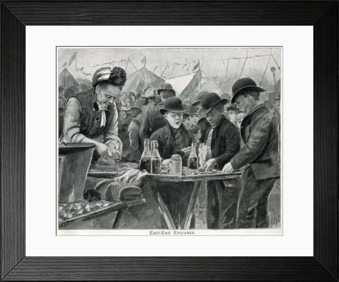 Framed Print : Shellfish stall at fair, London Framed Print : Shellfish stall at fair, London