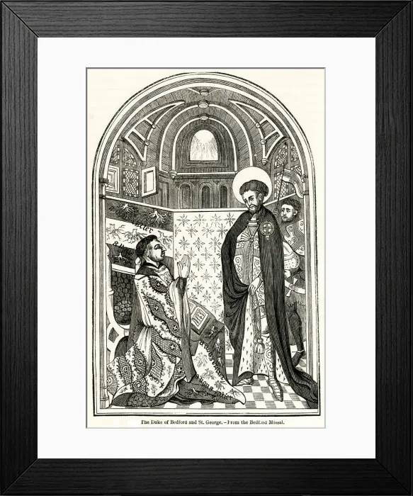 Framed Print : Duke of Bedford praying before St George Framed Print : Duke of Bedford praying before St George