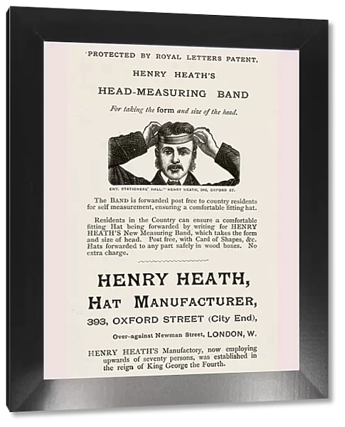 Advert for head measuring band for hats 1880