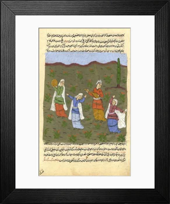 Framed Print : Yurkish women danving in a field Framed Print : Yurkish women danving in a field