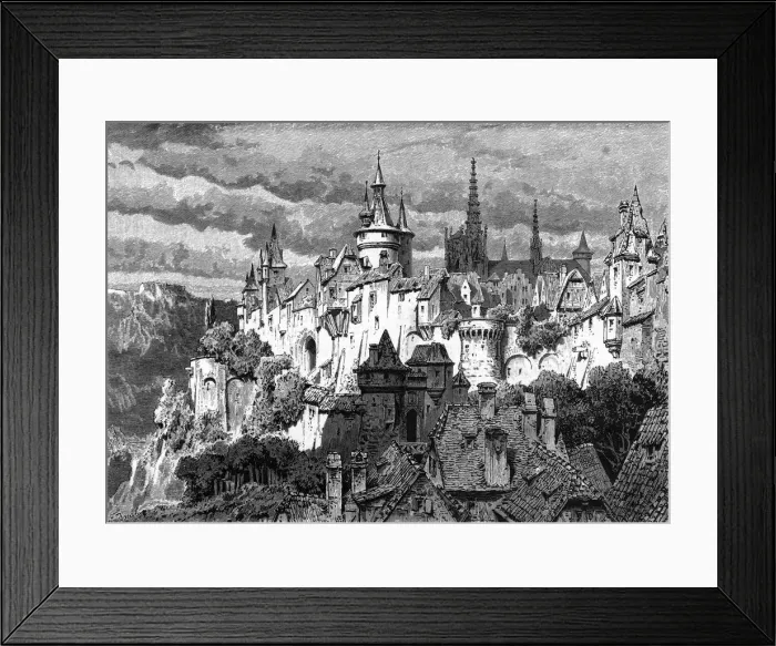 Framed Print : German walled town with gates and ramparts Framed Print : German walled town with gates and ramparts