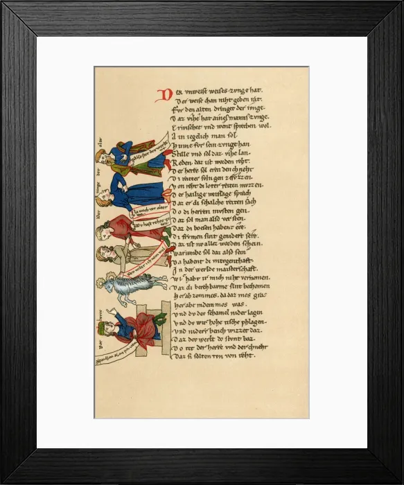 Framed Print : Illustrated page from the Welschen Gast Framed Print : Illustrated page from the Welschen Gast