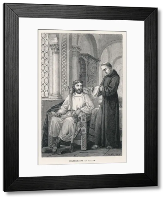 Framed Print : Charlemagne, King and Emperor, with Alcuin Framed Print : Charlemagne, King and Emperor, with Alcuin