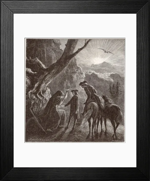 Framed Print : Young Napoleon has his fortune told by a gipsy Framed Print : Young Napoleon has his fortune told by a gipsy