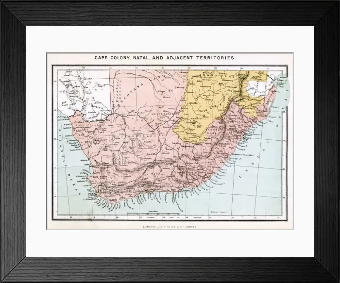 Framed Print : Map of Southern Africa Framed Print : Map of Southern Africa