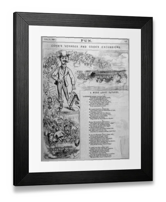 Framed Print : Comic view of Cooks voyages and excursions Framed Print : Comic view of Cooks voyages and excursions