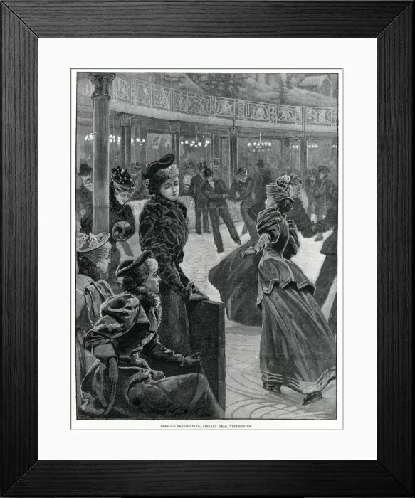 Framed Print : Real ice skating-rink, Niagara Hall, Westminster 1895 Framed Print : Real ice skating-rink, Niagara Hall, Westminster 1895