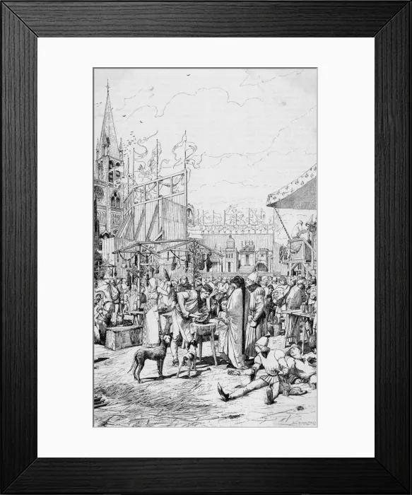 Framed Print : Backstage scene during a Mystery Play Framed Print : Backstage scene during a Mystery Play