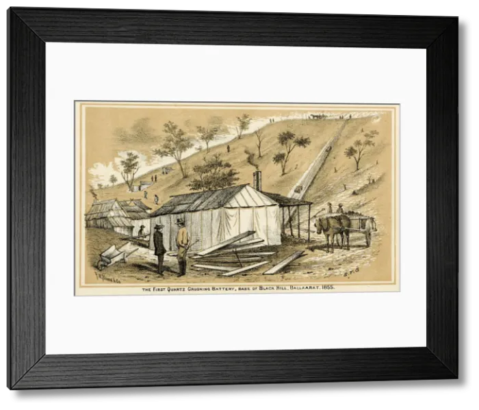 Framed Print : Quartz crushing battery used during Australian gold rush Framed Print : Quartz crushing battery used during Australian gold rush