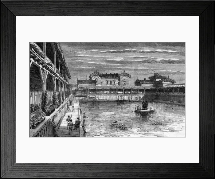 Framed Print : Floating swimming pool, Vienna, Austria Framed Print : Floating swimming pool, Vienna, Austria