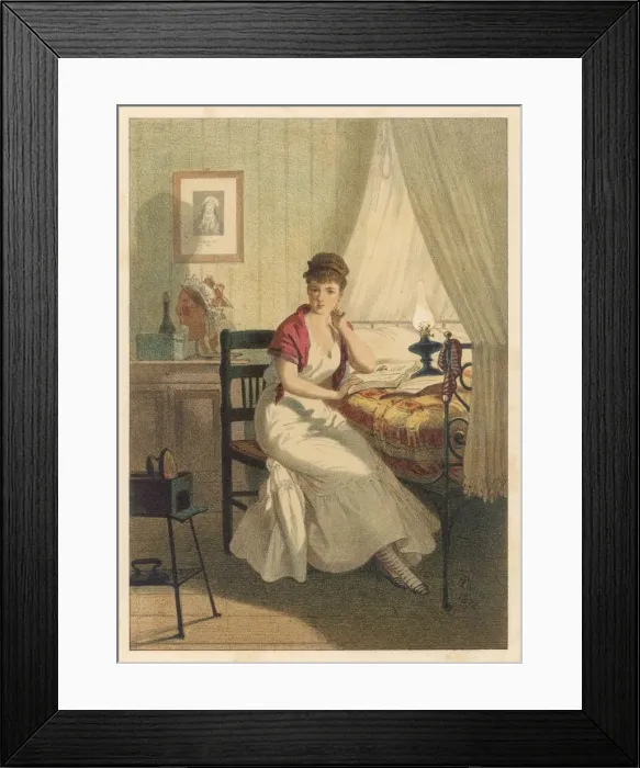 Framed Print : Woman reading a book in her bedroom Framed Print : Woman reading a book in her bedroom