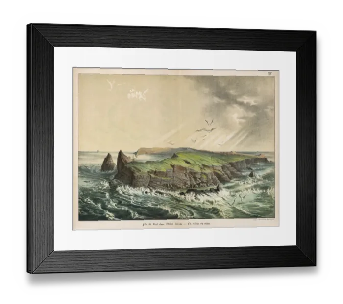 Framed Print : St Paul Island, Indian Ocean, a former volcano Framed Print : St Paul Island, Indian Ocean, a former volcano