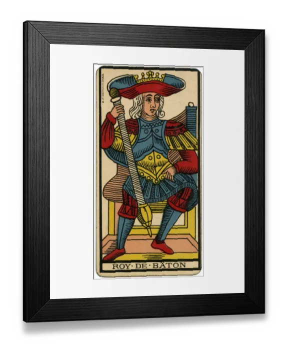 Framed Print : Tarot Card - Roy de Baton (King of Clubs) Framed Print : Tarot Card - Roy de Baton (King of Clubs)