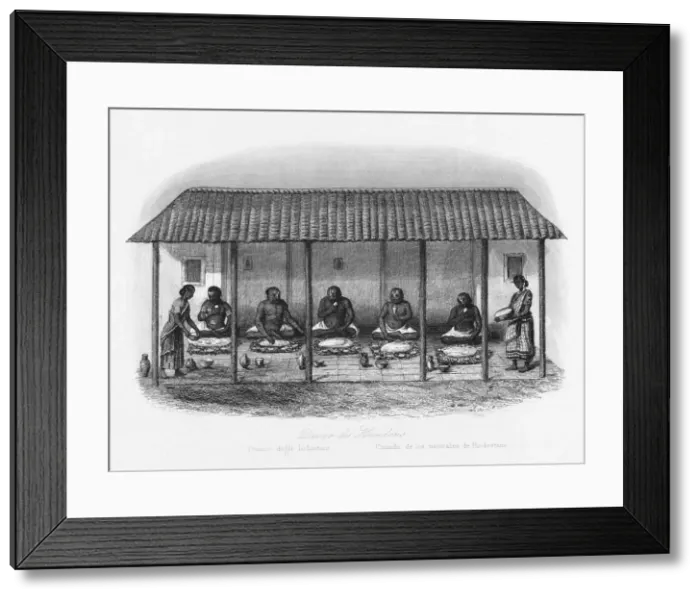 Framed Print : Hindu men at mealtime, India Framed Print : Hindu men at mealtime, India