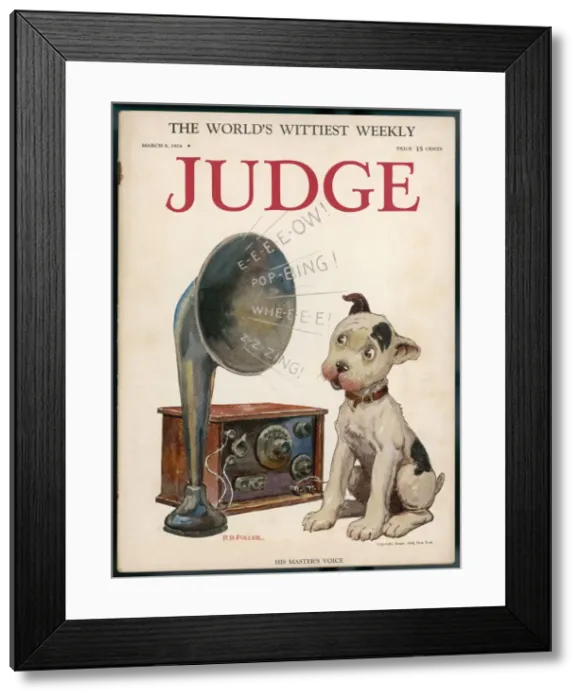 Framed Print : Magazine cover, dog and radio Framed Print : Magazine cover, dog and radio