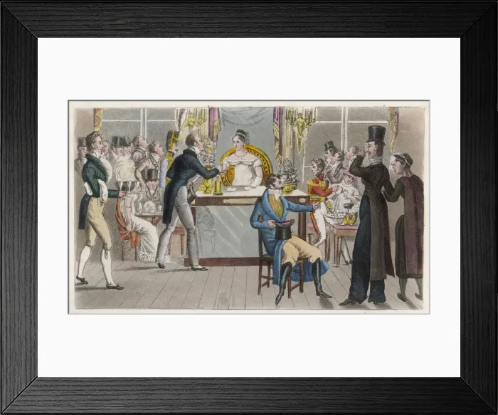 Framed Print : British visitors in a cafe, Paris Framed Print : British visitors in a cafe, Paris